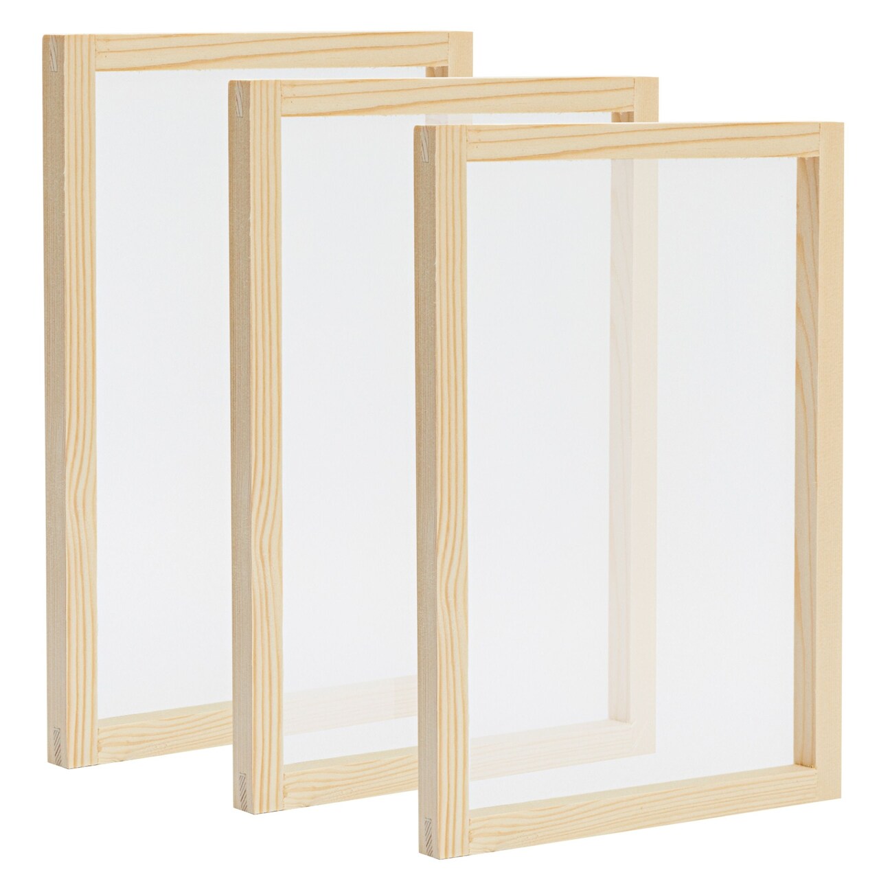3 Pack Wood Silk Screen Printing Frame Kit for Beginners and Kids, 10x14 Wood Frame, 110 White Mesh